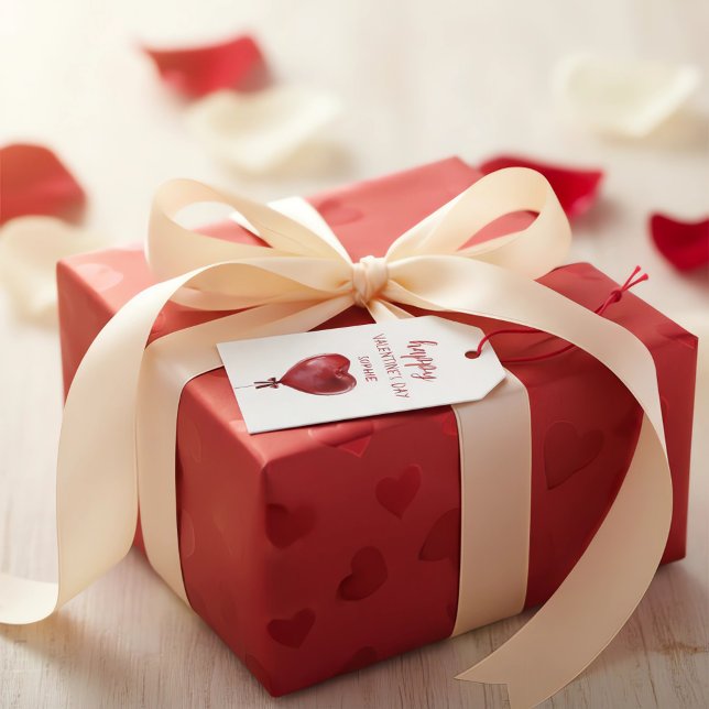 Étiquette de cadeau de la Saint-Valentin avec ball (Créateur téléchargé)