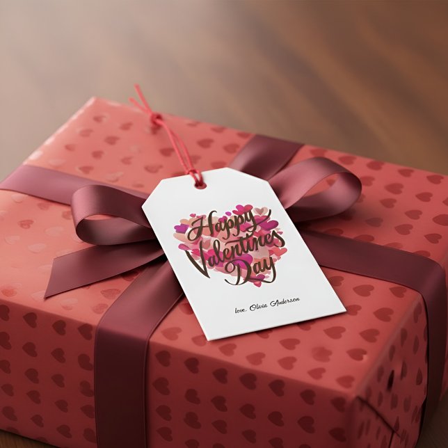 Étiquette de cadeau de la Saint-Valentin avec illu (Créateur téléchargé)