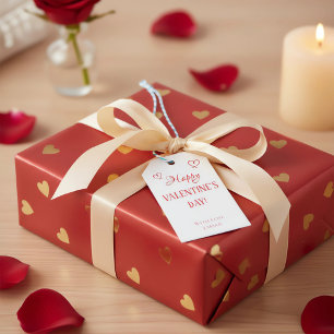 Étiquette de cadeau de la Saint-Valentin avec un d