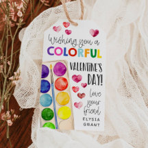 Étiquette de cadeau de la Saint-Valentin colorée