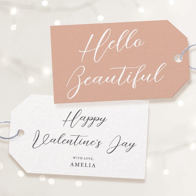 Étiquette de Cadeau de la Saint-Valentin Écriture  (Créateur téléchargé)