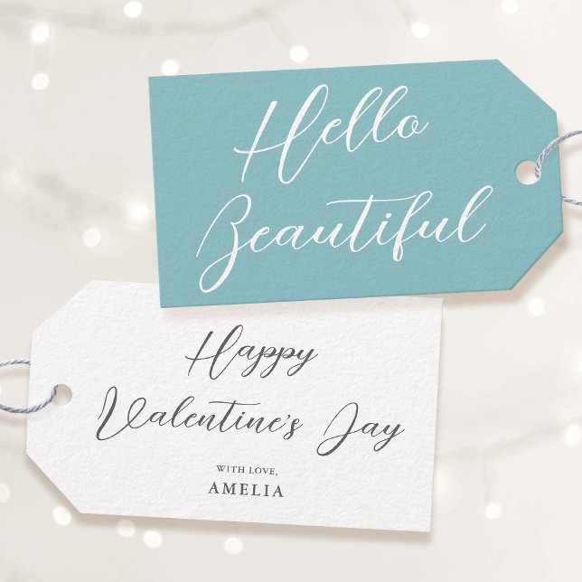 Étiquette de Cadeau de la Saint-Valentin Écriture  (Créateur téléchargé)