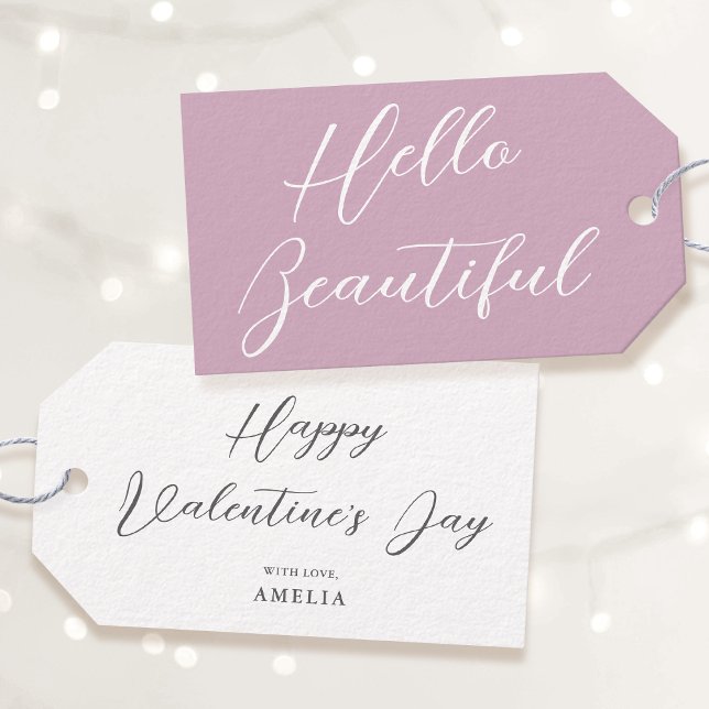 Étiquette de Cadeau de la Saint-Valentin Écriture  (Créateur téléchargé)