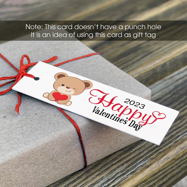 Étiquette de cadeau de la Saint-Valentin Ourson Mi (Créateur téléchargé)