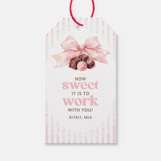 Étiquette de cadeau de la Saint-Valentin pour coll (Devant)