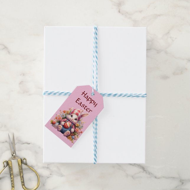 Étiquette de cadeau de lapin de Pâques (With Twine)