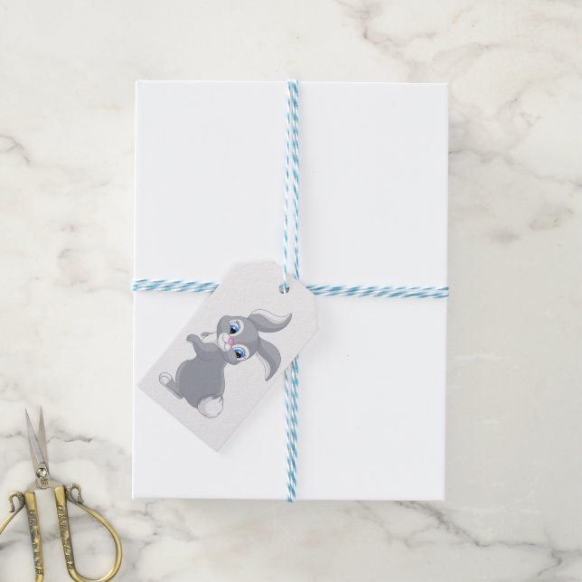 Étiquette de cadeau de lapin de Pâques joyeux (Avec de laficelle)