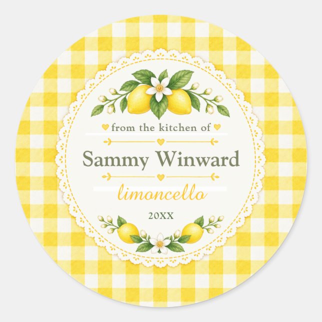 Étiquette de cadeau de limoncello fait maison (Devant)