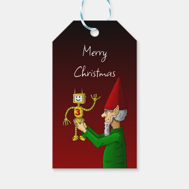 Étiquette de cadeau de lutin de Noël (Devant)