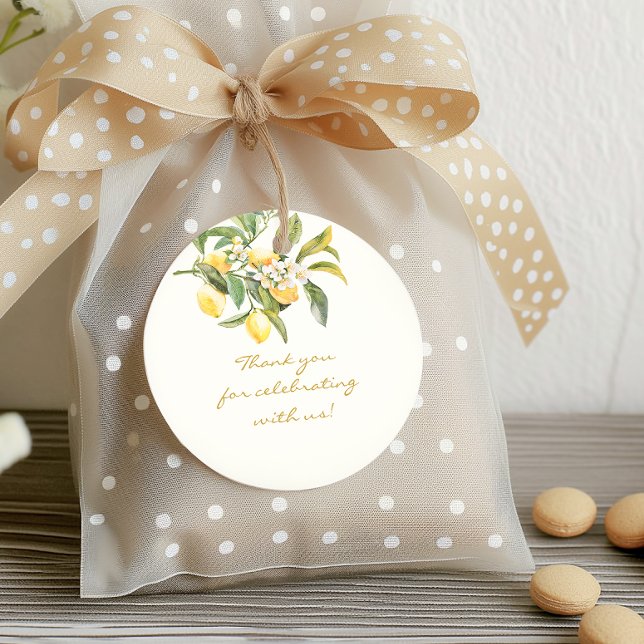 Étiquette de cadeau de mariage au citron (Italian Lemon Bridal Gift Tag by Painted Paperie
)