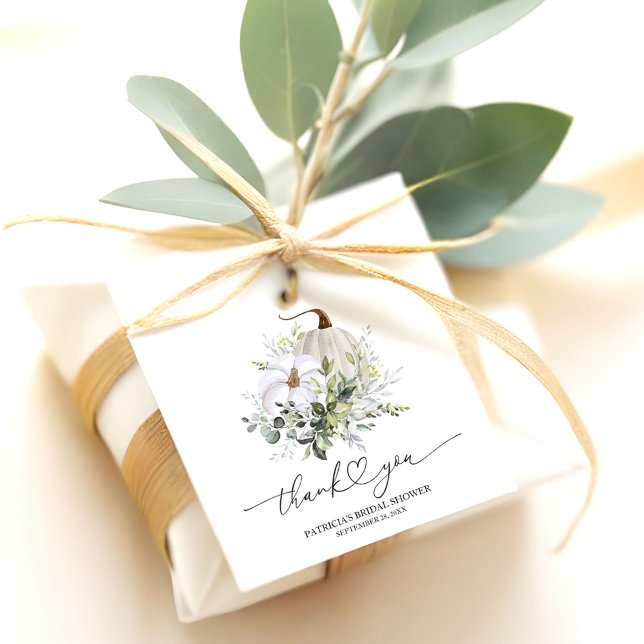 Étiquette de cadeau de mariage automnal avec citro (Créateur téléchargé)
