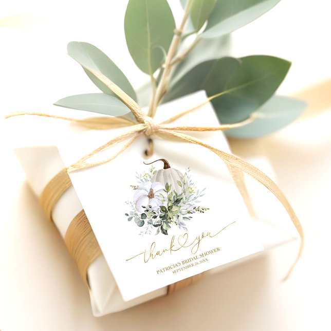 Étiquette de cadeau de mariage automnal avec citro (Créateur téléchargé)