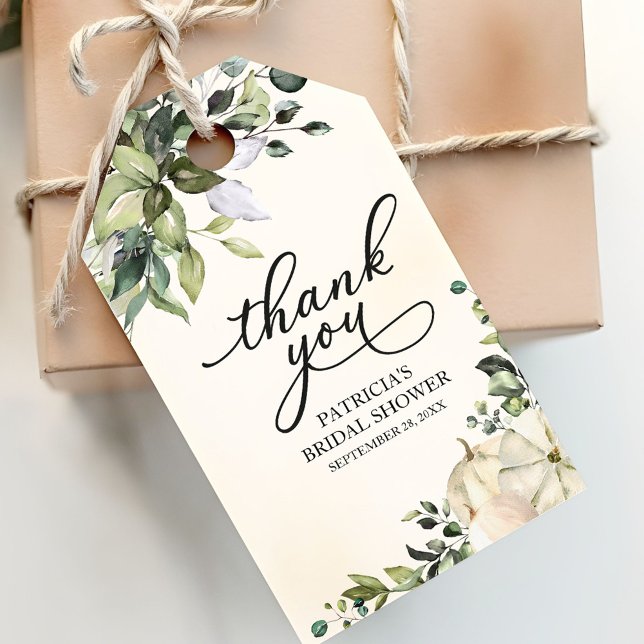 Étiquette de cadeau de mariage automnal Citrouille (Créateur téléchargé)