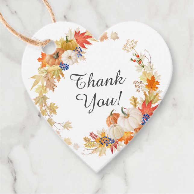 Étiquette de cadeau de mariage Automne Feuilles Ci (Devant)