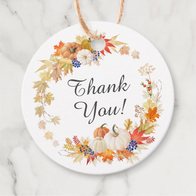 Étiquette de cadeau de mariage Automne Feuilles Ci (Devant)