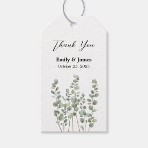 Étiquette de cadeau de mariage botanique élégant