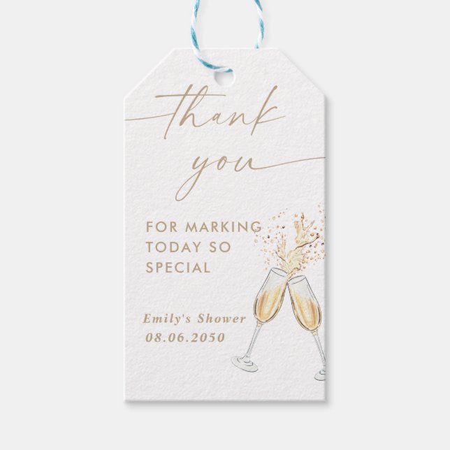 Étiquette de cadeau de mariage champenoise (Devant)