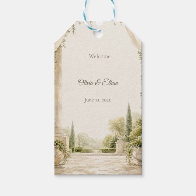 Étiquette de cadeau de mariage de bienvenue (Devant)