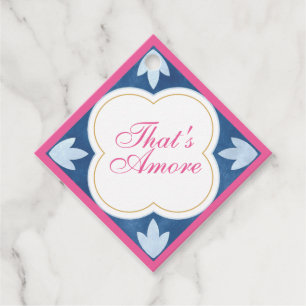 Étiquette de cadeau de mariage en carrelage italie
