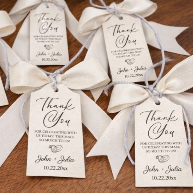 Étiquette de cadeau de mariage moderne et élégant (Créateur téléchargé)