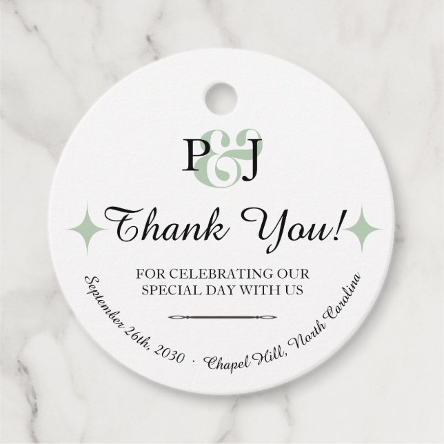 Étiquette de cadeau de mariage PENELOPE 01 A (Devant)