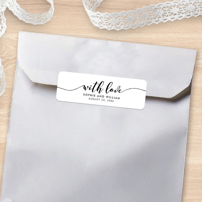 Étiquette de cadeau de mariage Relax Script With L (Créateur téléchargé)
