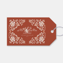 Étiquette de cadeau de mariage Sunset Rust Shabby 