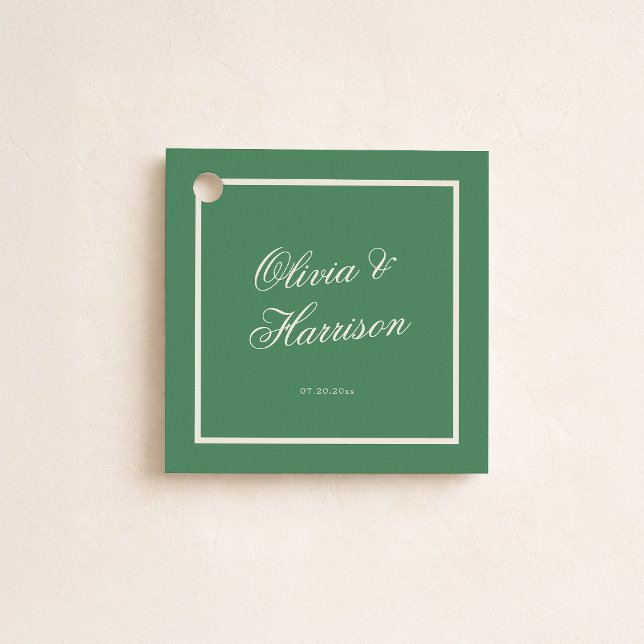 Étiquette de cadeau de mariage vert du club de ten (Créateur téléchargé)