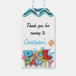 Étiquette de cadeau de Merci de piscine