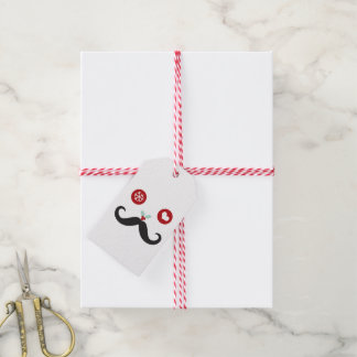 Étiquette de cadeau de moustache d'amour de Noël