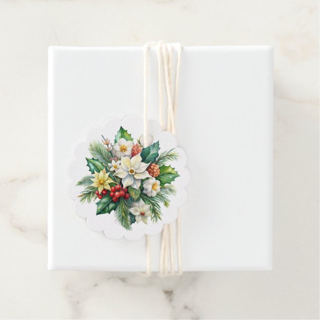 Étiquette de cadeau de Noël (En situation)