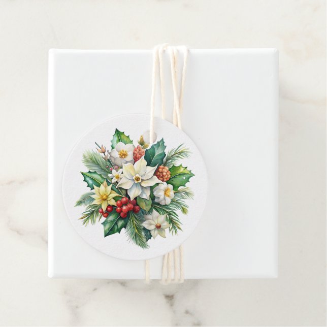 Étiquette de cadeau de Noël (En situation)