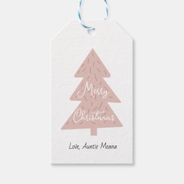Étiquette de cadeau de Noël Boho Joyeux Noël (Devant)
