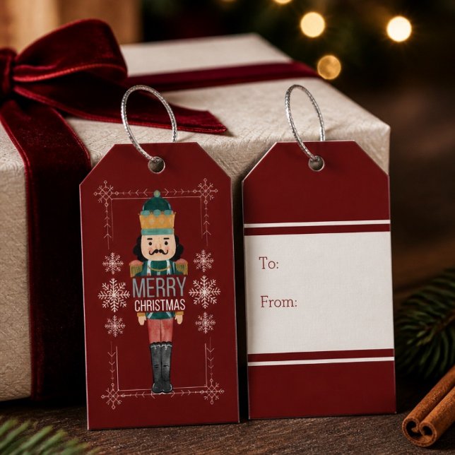 Étiquette de cadeau de Noël Casse-Noisette à et de (Créateur téléchargé)