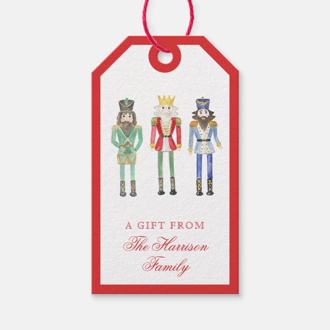 Étiquette de cadeau de Noël Casse-Noisette à l'aqu (Devant)