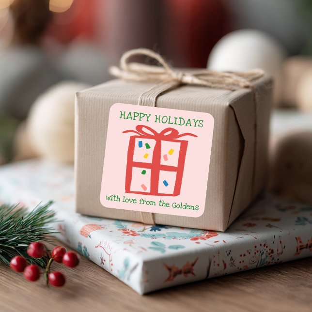 Étiquette de cadeau de Noël CHRISTMAS pour de (Xmas Gift Doodle CHRISTMAS Holiday To From Label
)