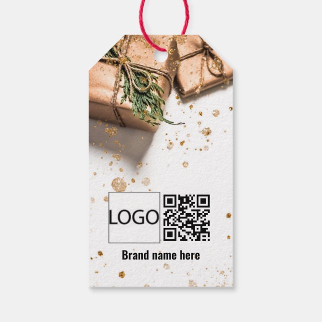 Étiquette de cadeau de Noël code qr logo de la mar (Dos)