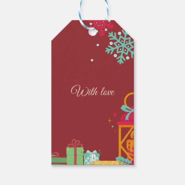 Étiquette de cadeau de Noël – Création festive de  (Devant)