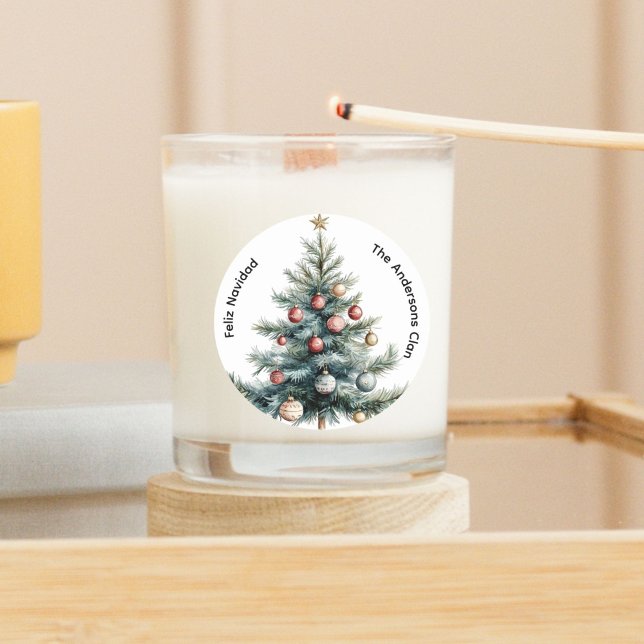 Étiquette de cadeau de Noël d'arbre de Noël minima (Créateur téléchargé)