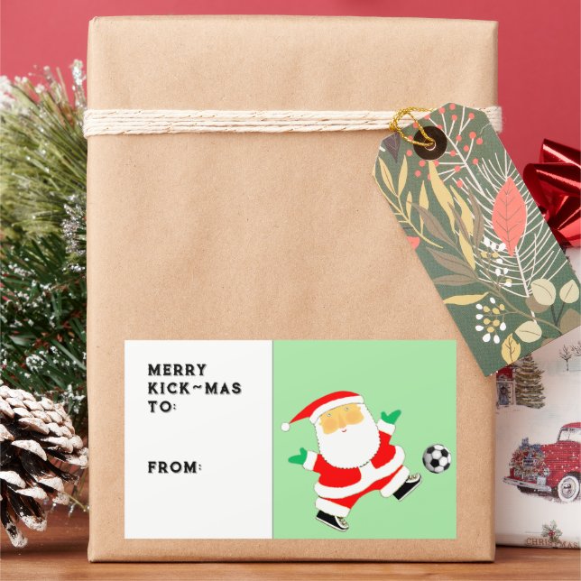 Étiquette de cadeau de Noël de football (vacances)