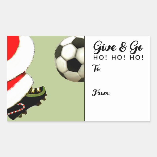 Étiquette de cadeau de Noël de football (Devant)