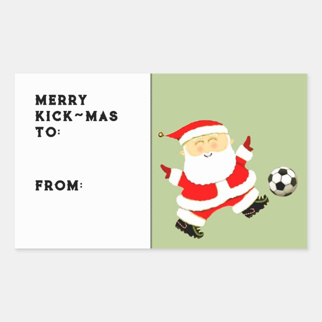 Étiquette de cadeau de Noël de football (Devant)