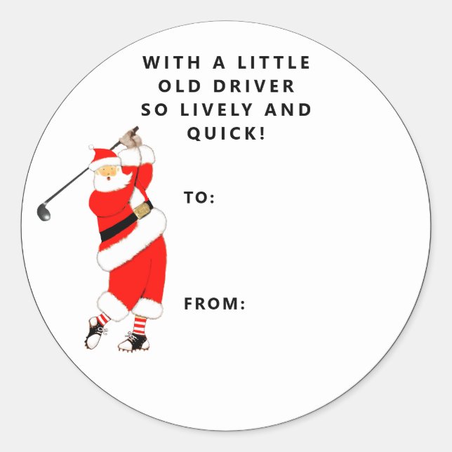 Étiquette de cadeau de Noël de golf (Devant)