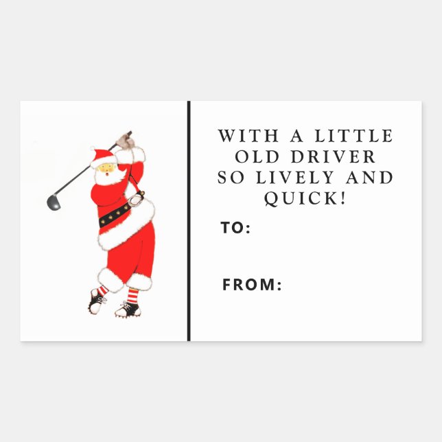 Étiquette de cadeau de Noël de golf (Devant)