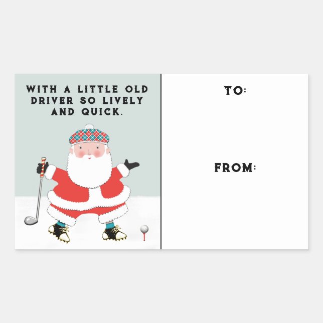 Étiquette de cadeau de Noël de golf (Devant)