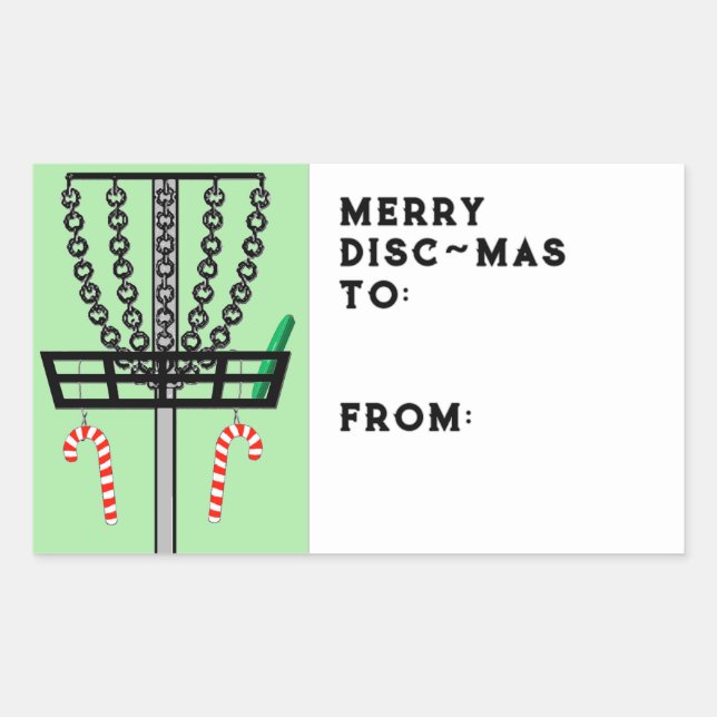 Étiquette de cadeau de Noël de golf sur disque (Devant)
