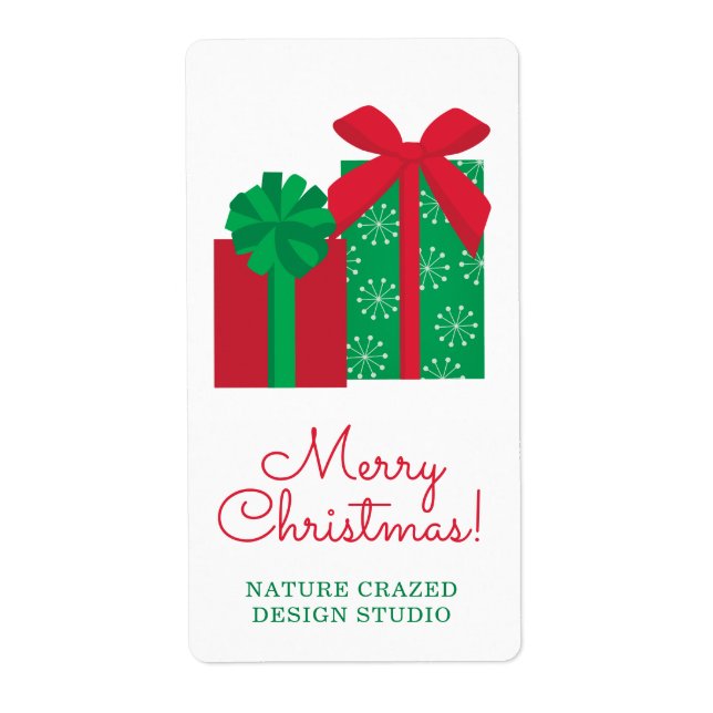 Étiquette de cadeau de Noël de l'entreprise (Devant)