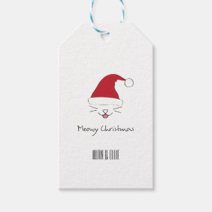 Étiquette de cadeau de Noël de Meowy