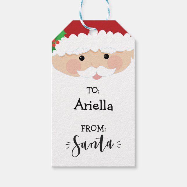 Étiquette de cadeau de Noël de Père Noël (Devant)