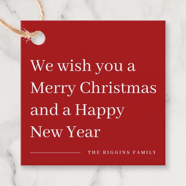 Étiquette de cadeau de Noël de type moderne (Devant)